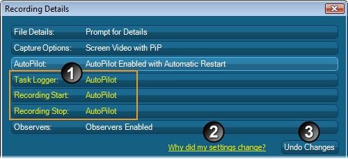 At End of Recording Enable the Start a new AutoPilot recording automatically checkbox to set up AutoPilot for a new recording as soon as one recording ends.