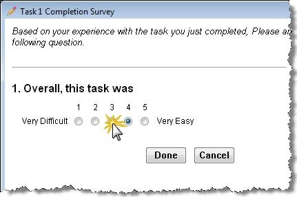 7. When the survey is completed and click Done.