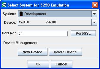 Follow the instructions below to use and configure the 5250 Emulator. 1. The 5250 Emulator can be started using one of these methods: Click the icon on the main toolbar.