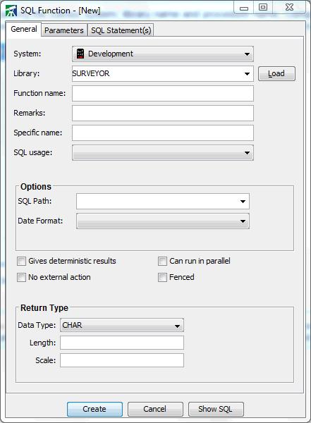 SQL Functions Surveyor/400 can be used to quickly create, view, and modify SQL Functions on the iseries.