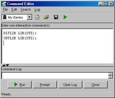 Command Editor The Surveyor/400 Command Editor allows authorized users to enter and execute OS/400 commands.