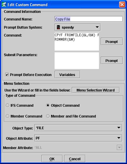 Adding or Editing a Custom Command When choosing to add, edit or copy a Custom Command, a screen will prompt for the command values.