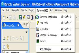 Adding Surveyor/400 menus and toolbar buttons to the Remote System Explorer Perspective 1. Open the RSE perspective. 2. From "Windows" menu, select the "Customize Perspective " item 3.