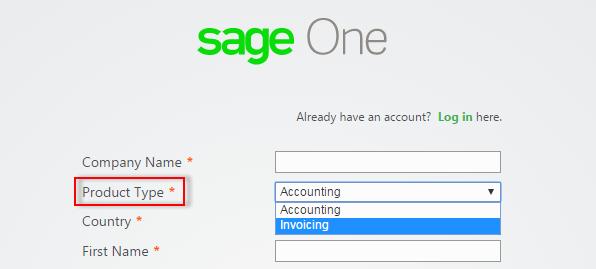 To start using Sage One Invoicing, you will click on the Sign Up button at the top of the page. Fill in your details on the next screen that opens.