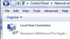 b) Right-click on Local Area Connection, and select Properties. Note: If your local area connection is not enabled, please also enable it.
