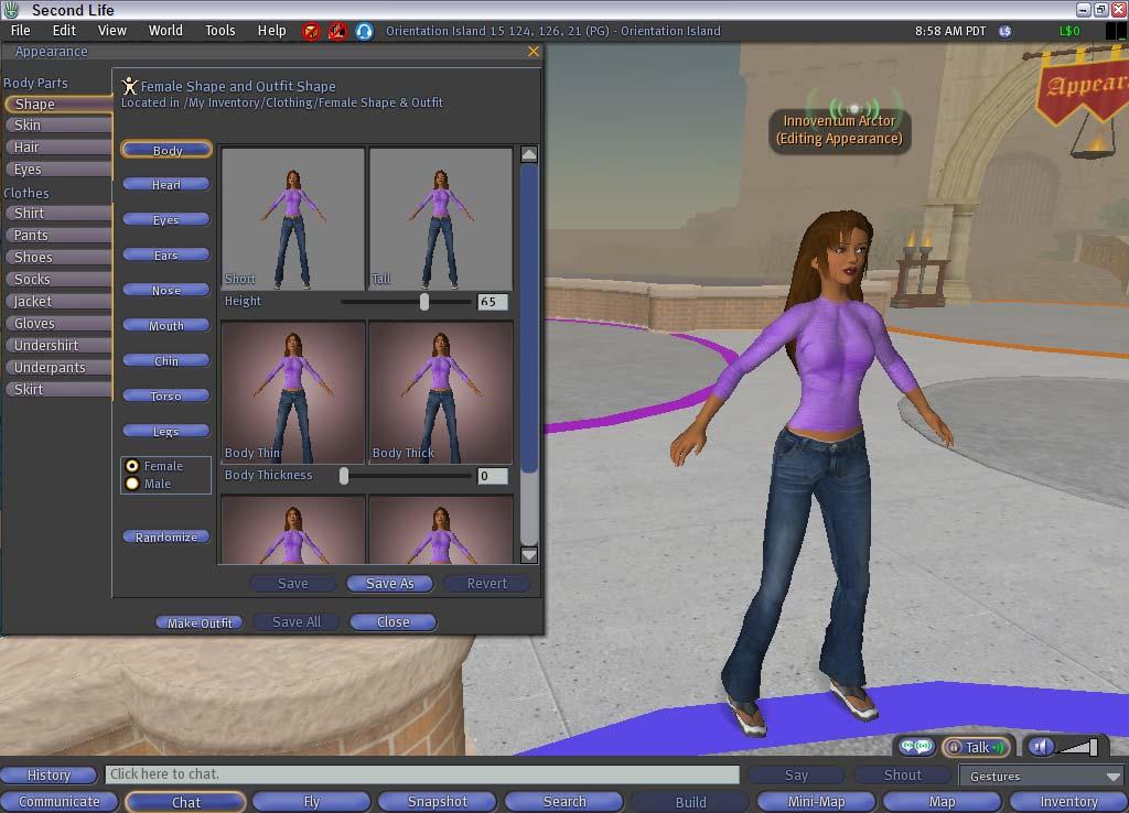 12 You can optionally edit your appearance to change your clothing, hair color, etc. at any time.
