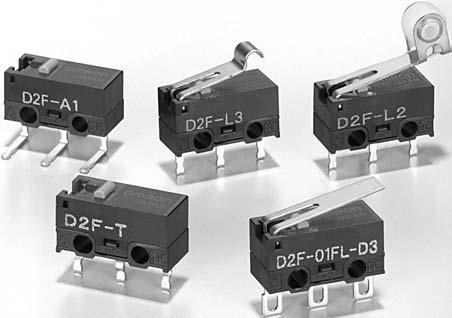 Ultra Subminiature Basic Switch with plenty of terminal variations Incorporating a snapping mechanism made with two highly precise split springs that ensures long durability.