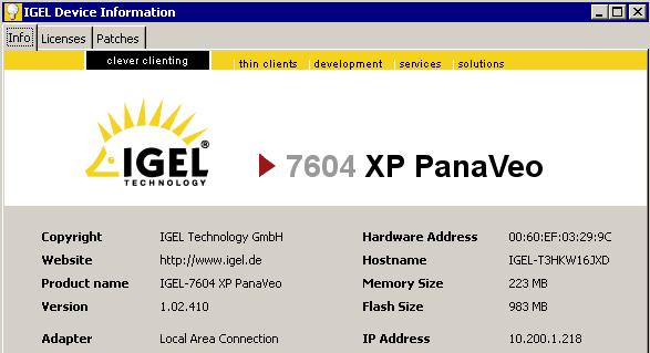 1 IGEL 7602 XP PanaVeo with Matrox EpicA TC2 and IGEL 7604 XP PanaVeo with Matrox EpicA TC4 IGEL PanaVeo with Windows XP Embedded First connect the DVI multiport cable with the DVI port of the Thin