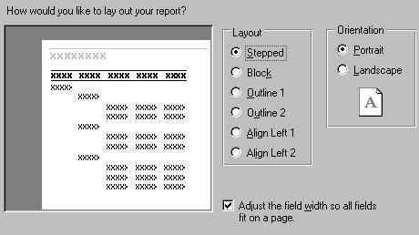 Layout Selection This step will determine how the data is arranged structurally on the page.