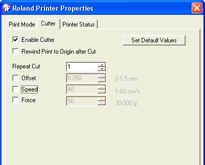 Select either the [Process Cutting Paths] or [Outline Jobs] check box (or both). Open the file that contains the cutting path and perform the operation for RIP'ing and printing.