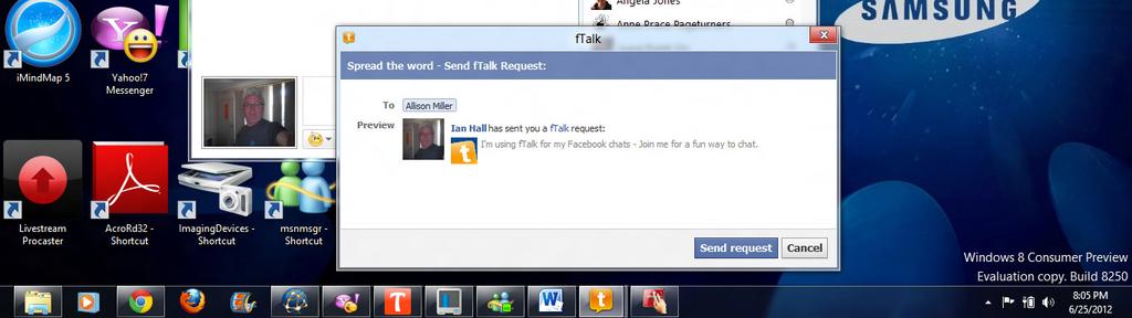 With ftalk you can chat with your Facebook friends directly from your desktop, without having to open Facebook at all.