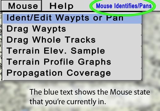 MOUSE Opens the drop-down menu that presents different mouse control types. The current state of mouse control is featured in blue on the top right of the main interface.