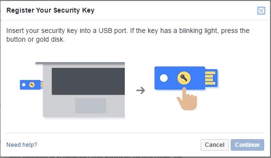 4. Insert the HyperFIDO U2F security key into an available USB port. 5. Wait for the security key to blink, then press the button or tap the gold disk. 6. Enter a name for your security key. 7.