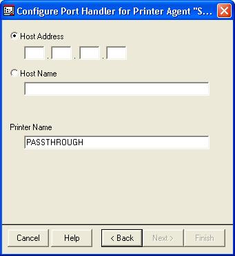 You can leave Printer Name as the default, PASSTHROUGH, or type any printer name. 14 Click Finish.