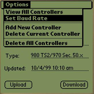 2. Select Set Baud Rate from the Options Menu: 3.