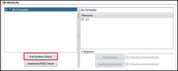 Administrator's Guide full system check performs a block-level check identical to that performed during initial synchronization and verification, and of the same files identified by the file filters.