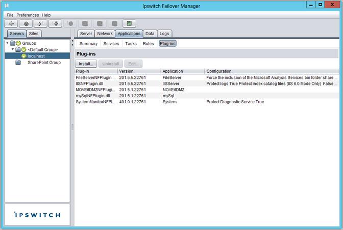 Administrator's Guide Figure 125: Applications: Plug-ins Page 4. Click Install. 5. Browse to the location of the BusinessApplicationNFPlugin.dll file and select the file.
