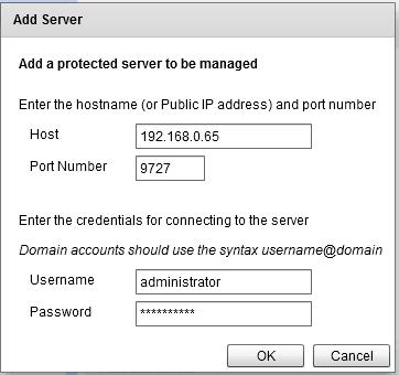 Figure 45: Add Server dialog 2. Enter the hostname or IP address of server to be added in the Host field.