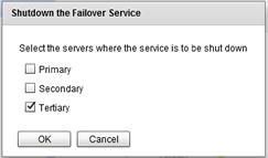Administrator's Guide Startup Service Ipswitch Failover can be started by logging on to the Ipswitch Failover Management Service and selecting Startup Service from the Actions drop-down menu.