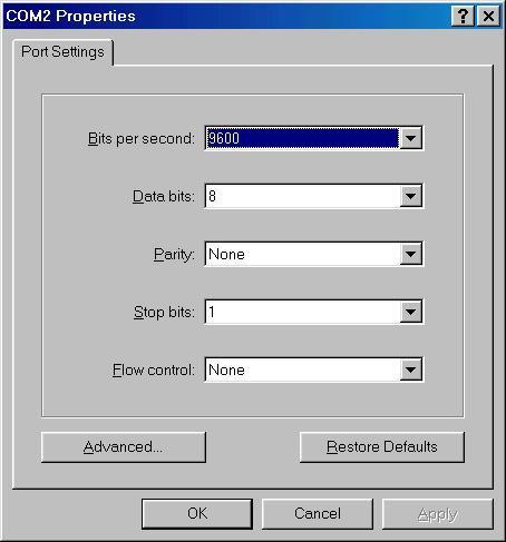 The settings of communication parameters Having finished the parameter settings, click OK. When the blank screen shows up, press Enter key to have the login prompt appears.