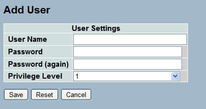 1: The Users Account configuration User Name: The name identifying the user. The allowed string length is 1 to 32. A valid user name consists of letters, numbers and underscores.