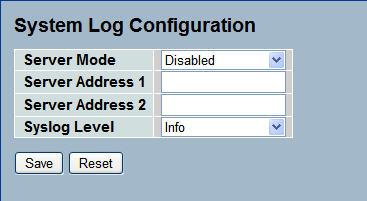 4 System Configuration 4. Click Apply. Figure 4-5.1: The System Log configuration Server Mode: Indicates the server mode.
