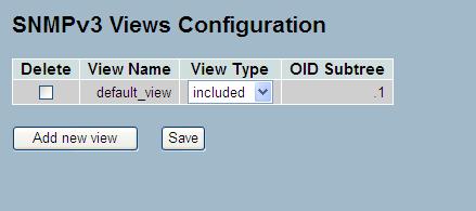 4 System Configuration Figure 4-6.5: The SNMP Views Configuration Delete Delete the entry. It will be deleted during the next save.