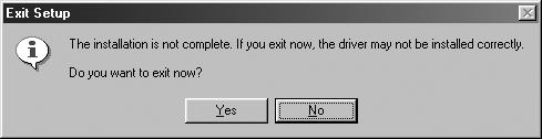 Operation with Windows 95/98/Me If you click Disagree in the License Agreement If you click [Disagree] in the End User License Agreement, the following dialog box appears.