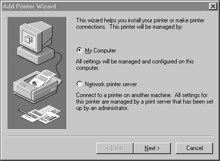 Operation with Windows NT 4.