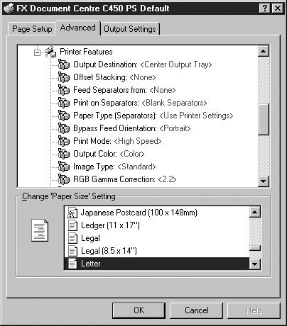 Operation with Windows NT 4.0 Advanced Tab Prompt User for Settings - Select this feature to display the [Enter User Details] dialog box each time you start printing.
