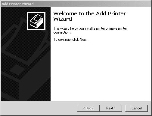 Operation with Windows 2000, Windows XP and Windows Server 2003 4. Click [Next]. 5. Select how the printer is connected to the computer and click [Next].