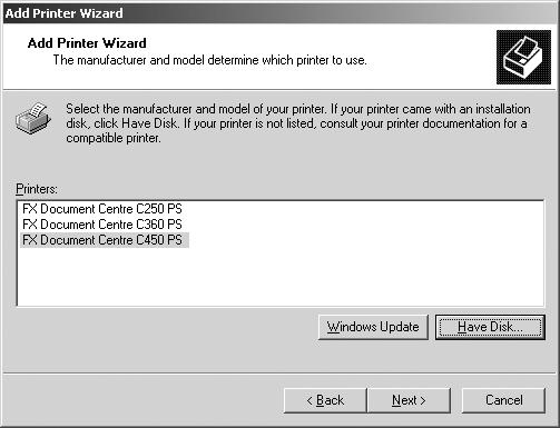 Operation with Windows 2000, Windows XP and Windows Server 2003 NOTE: