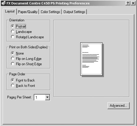 Operation with Windows 2000, Windows XP and Windows Server 2003 Advanced Options Dialog Box This section describes the settings of the Advanced Options dialog box displayed when clicking Advanced in