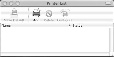 The printer driver controls the printer functions based on the information in the PPD file. As an example, this section describes how to add a printer on a Mac OS X v10.2.8.