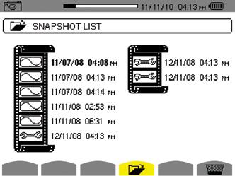 Snapshot Mode Transient Mode Inrush Mode Store up to 50 screen snapshots simply by pressing the camera button while