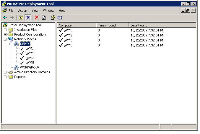 Deployment Tool Operation Select one or more computers in the results pane, right-click on one of the highlighted computers to bring up the context menu.