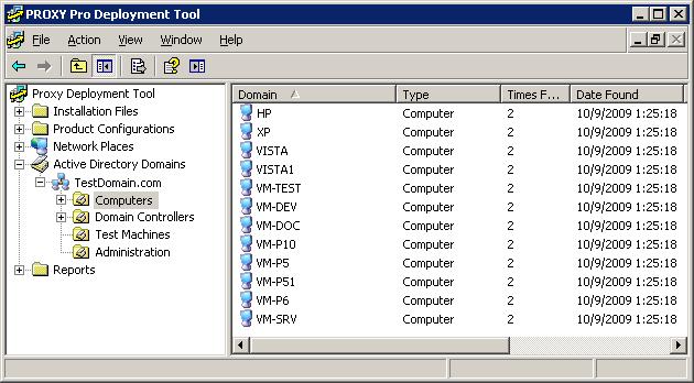 PROXY Pro Deployment Tool Select one or more computers in the results pane, right-click on one of the highlighted computers to bring up the context menu.