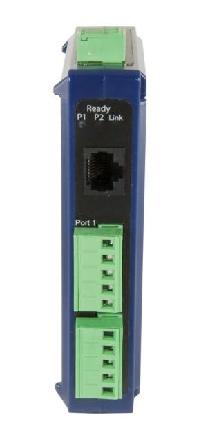 Hardware ESERV-M12-T MODBUS GATEWAY HARDWARE s are enclosed in DIN rail mountable enclosures and feature LED indicators, power, Ethernet and serial connectors and a recessed Mode switch.