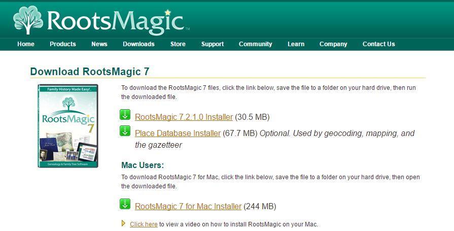 After clicking on the RootsMagic for Mac Installer link, the download process indicator will appear in