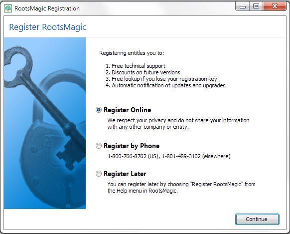 7. After unlocking the program, you will be given the option to register your key.