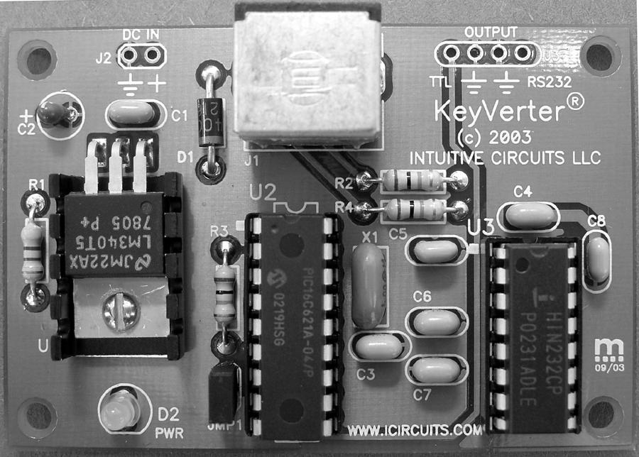 KeyVerter PS/2 Keyboard To RS-232/TTL