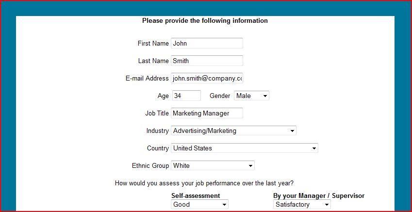 360 feedback: ratee self-assessment msp Screen personal details This screen asks for a range of personal details, and information about how you and your line manager have assessed your performance.