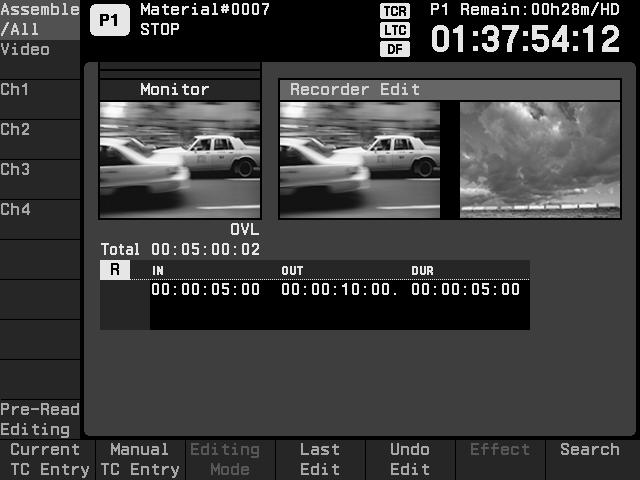 6-8 6-8 Recorder Edit Mode Edit Mode In Recorder Edit mode, you can only edit on the recorder device without specifying a player. This allows you to edit the destination material directly.