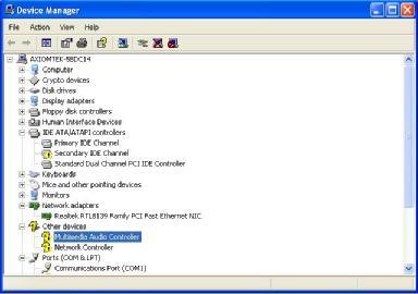3.5 Audio Driver Installation You can install an Audio driver through the Device Manager by following these steps: 1.