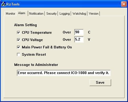 4.3 Alarm Setting Users can make these settings to work a remote alarm that can identify each necessary situation for warning the operator, such as CPU overheating, CPU over-voltage, main power