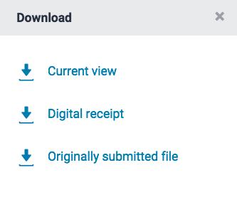 2. Click on the download icon in the Submission Tools section of the product toolbar 3. A box will appear with download options.