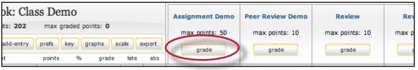 To open the grade book preferences page, click the prefs button.