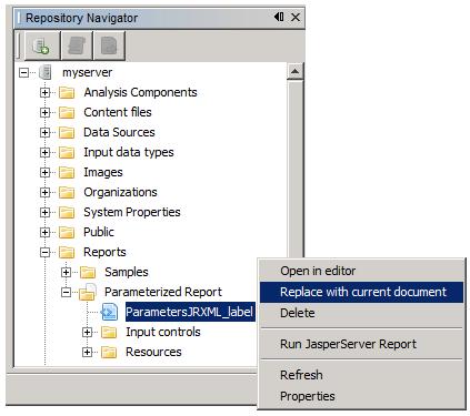 JasperReports Server User Guide 9. Click Close. 10. Click File > Save to save the resource bundle name to the JRXML. 11.
