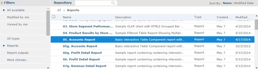 Chapter 3 Running Reports and the Report Viewer 2. On the Home page, click View list in the Reports block.
