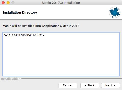 7. Confirm the path that Maple 2017 will